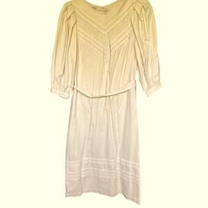 Vintage Silk Noil dress by Joanie char silk - 80s cream, size 4